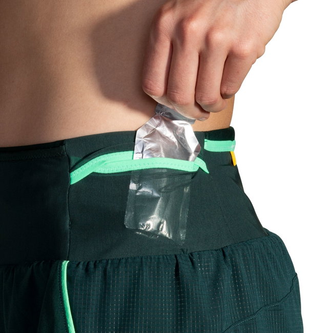 Pantaloni scurți alergare Brooks High Point 3" 2-in-1 Short 2.0 damă - verde