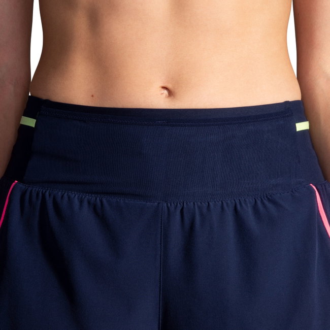 Pantaloni scurți alergare Brooks High Point 3" 2-in-1 Short 2.0 damă - albastru