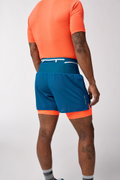 Pantaloni scurți alergare Brooks High Point 5" 2-in-1 Short 2.0 bărbați - albastru (470)