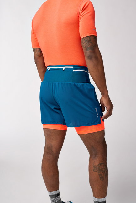 Pantaloni scurți alergare Brooks High Point 5" 2-in-1 Short 2.0 bărbați - albastru (470)