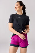 Tricou tehnic alergare Brooks High Point Short Sleeve 2.0 damă - negru
