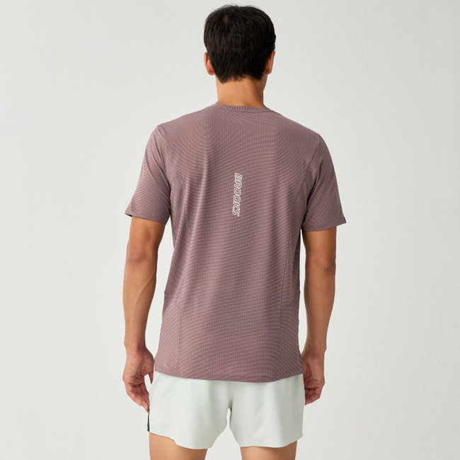 Tricou tehnic alergare Brooks High Point Short Sleeve 2.0 bărbați - Maro