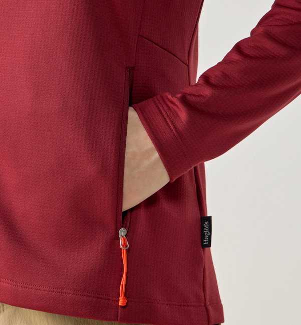 Hanorac Haglöfs Korp Mid Hood damă - roșu Carmine Red