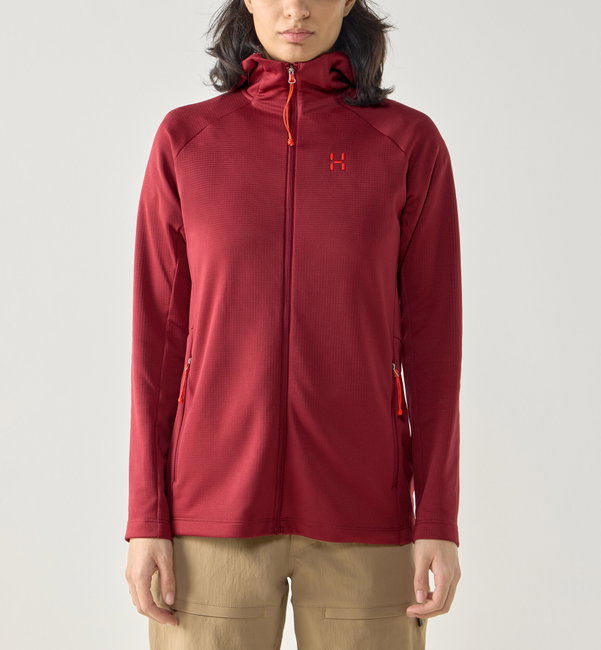 Hanorac Haglöfs Korp Mid Hood damă - roșu Carmine Red