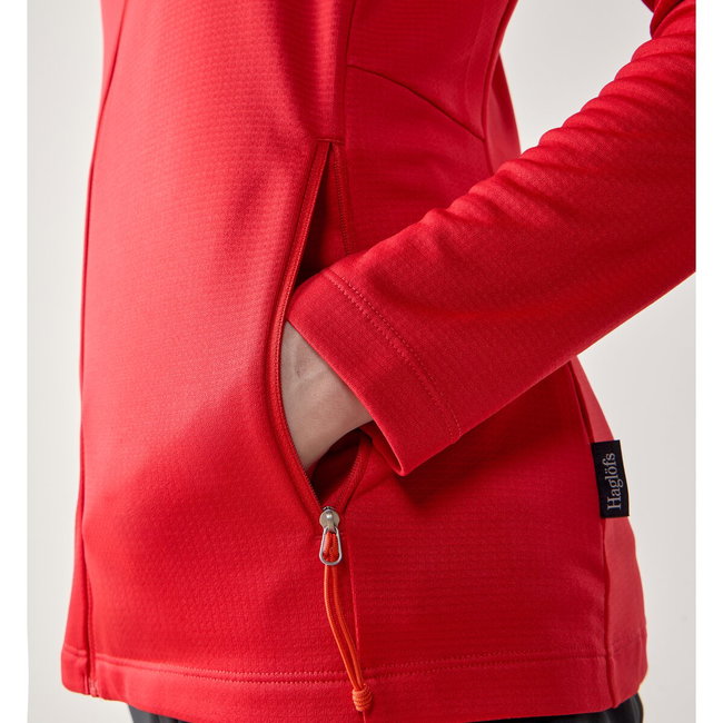 Hanorac Haglöfs Korp Mid Hood damă - roșu Bright Red