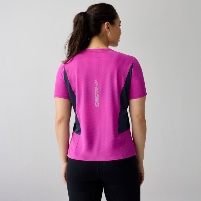 Tricou tehnic alergare Brooks High Point Short Sleeve 2.0 damă - mov