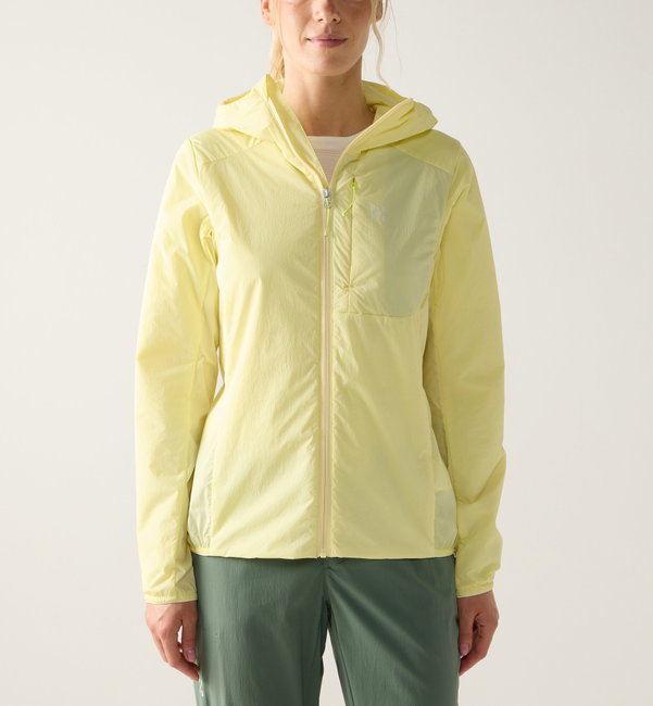 Jachetă izolată Haglöfs L.I.M Mimic Barrier Hood damă - galben Yellow Rise