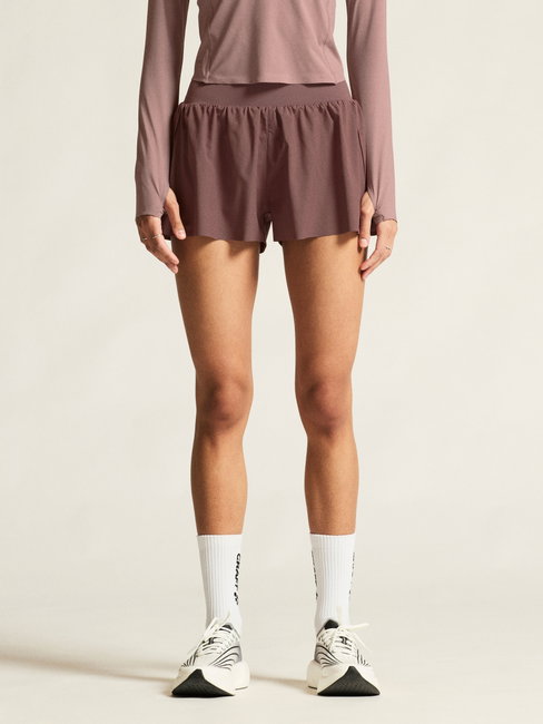 Pantaloni scurți alergare Craft Hypervent Wide Shorts damă - mov (7880)