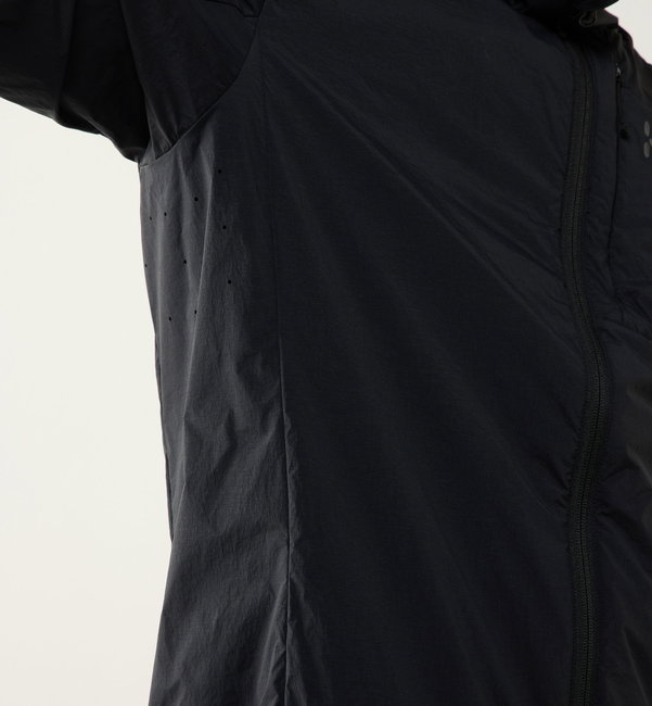 Jachetă izolată Haglöfs L.I.M Mimic Barrier Hood bărbați - negru True Black