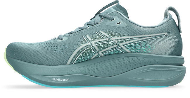 Pantofi alergare stabilitate ASICS GEL-Kayano 33 - turcoaz Foggy Teal | Yellow | susținere adaptivă