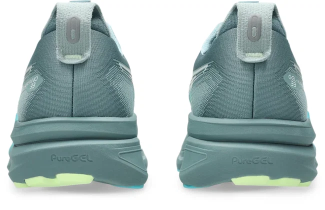 Pantofi alergare stabilitate ASICS GEL-Kayano 33 - turcoaz Foggy Teal | Yellow | susținere adaptivă