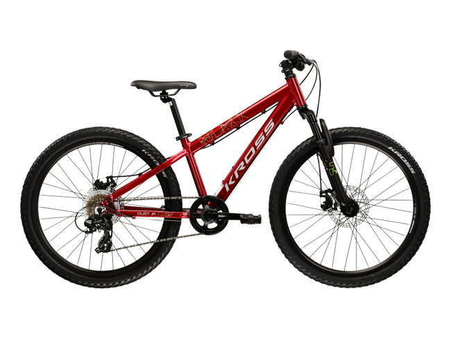 Bicicleta Copii Kross Dust JR 24 X 24 inch rosu rubin / neagra Shimano Tourney