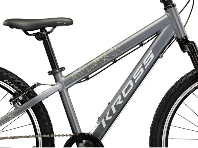 Bicicleta Copii Kross Dust JR 24 X 24 inch grafit / argintie Shimano Tourney