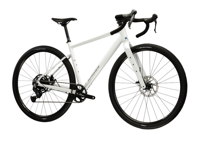 Bicicleta Gravel Kross Esker G100 28 inch alba / grafit Shimano Cues