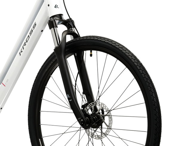 Bicicleta Trekking Kross Evado C100 28 inch alba / grafit Shimano Altus