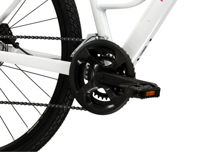 Bicicleta Trekking Kross Evado C100 28 inch alba / grafit Shimano Altus