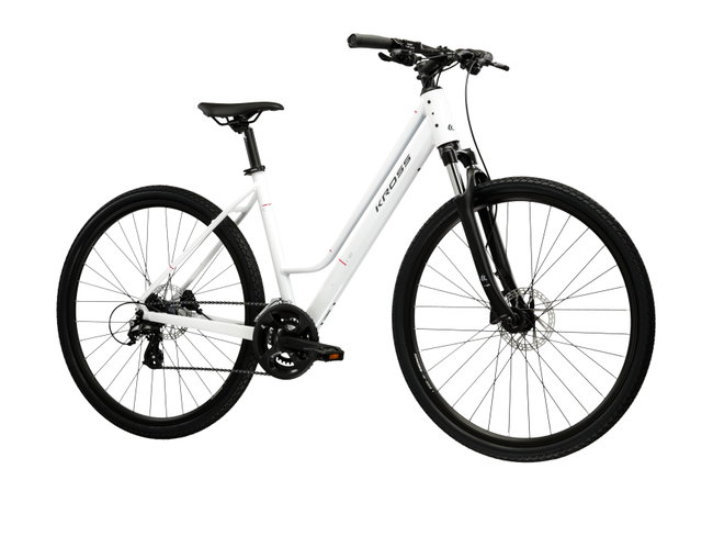 Bicicleta Trekking Kross Evado C100 28 inch alba / grafit Shimano Altus