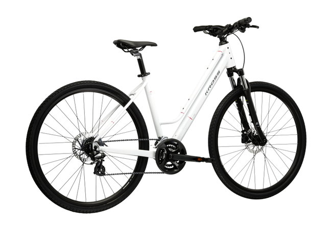 Bicicleta Trekking Kross Evado C100 28 inch alba / grafit Shimano Altus