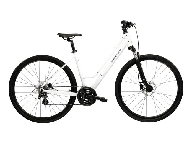 Bicicleta Trekking Kross Evado C100 28 inch alba / grafit Shimano Altus