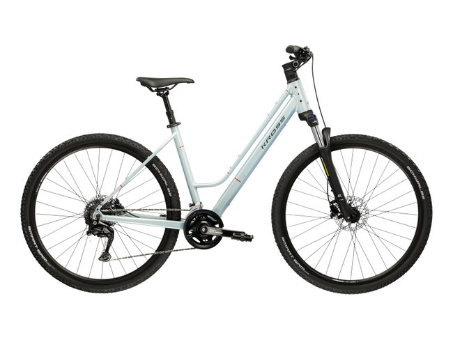 Bicicleta Trekking Kross Evado C300 28 inch albastra / verde Shimano Cues