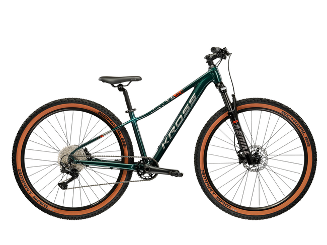 Bicicleta Copii Kross Level JR X200 27.5 inch verde / argintie Shimano Deore