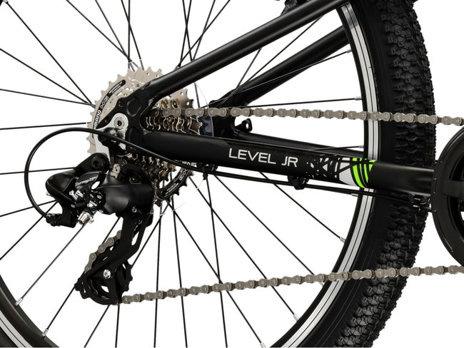 Bicicleta Copii Kross Level JR 24 24 inch neagra / argintie Shimano Tourney