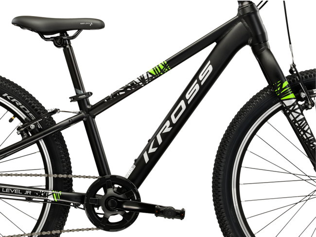 Bicicleta Copii Kross Level JR 24 24 inch neagra / argintie Shimano Tourney