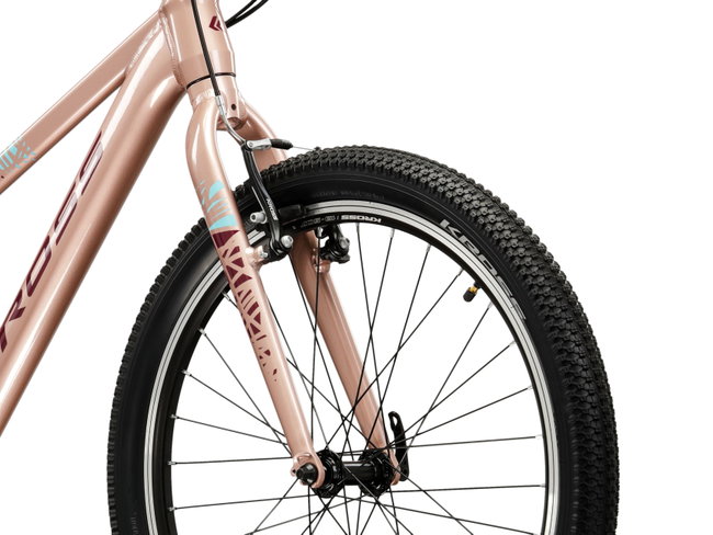 Bicicleta Copii Kross Level JR 24 24 inch roz / aurie / visinie Shimano Tourney