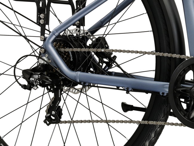 Bicicleta Electrica City Kross Sentio Hybrid 2.0 ECO 28 inch gri inchis / bleumarin Shimano Tourney