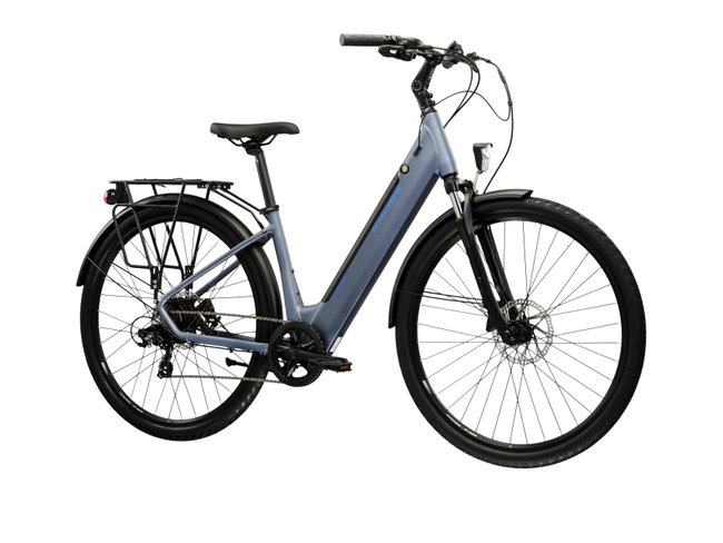 Bicicleta Electrica City Kross Sentio Hybrid 2.0 ECO 28 inch gri inchis / bleumarin Shimano Tourney