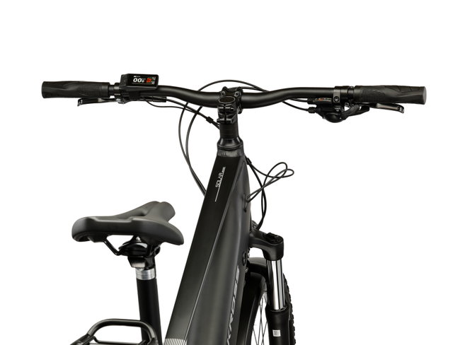 Bicicleta Electrica MTB Kross Solar Boost 2.0 SUV 29 inch neagra / argintie Shimano