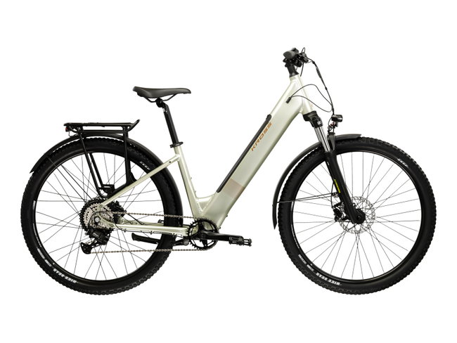 Bicicleta Electrica MTB Kross Solar Boost 2.0 SUV LS 29 inch argintie / aramie Shimano