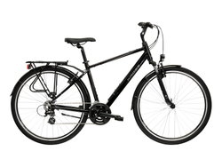 Bicicleta Urban Kross Trans T100 28 inch neagra / argintie Shimano Altus