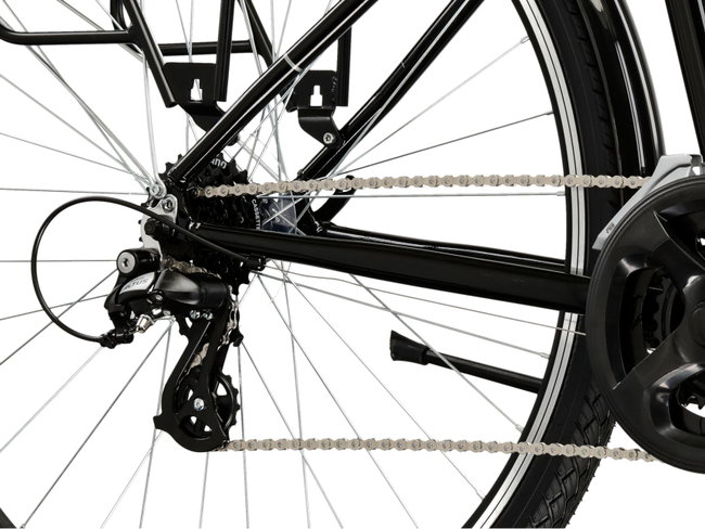 Bicicleta Urban Kross Trans T100 28 inch neagra / argintie Shimano Altus