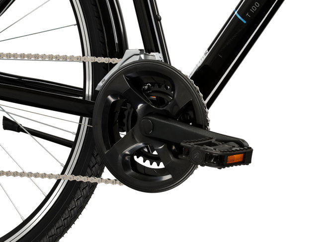 Bicicleta Urban Kross Trans T100 28 inch neagra / argintie Shimano Altus