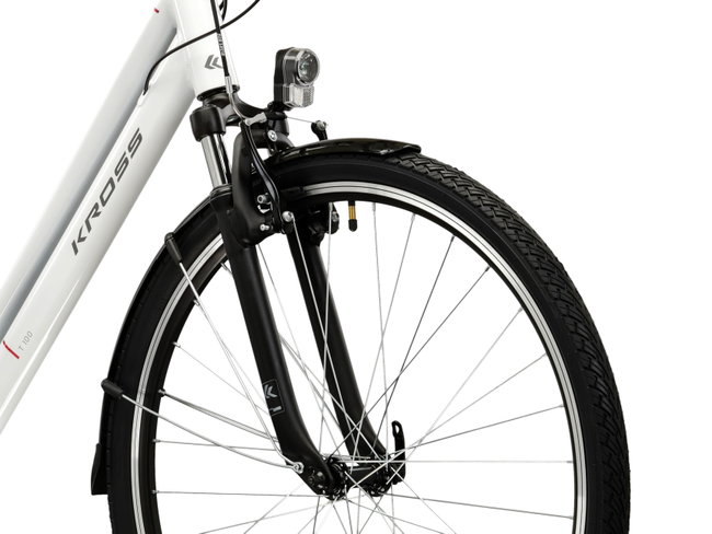 Bicicleta Urban Kross Trans T100 28 inch alba / grafit Shimano Altus