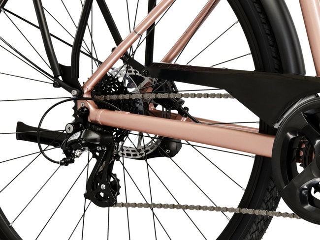 Bicicleta Urban Kross Trans T200 28 inch roz / aurie / grafit Shimano Altus