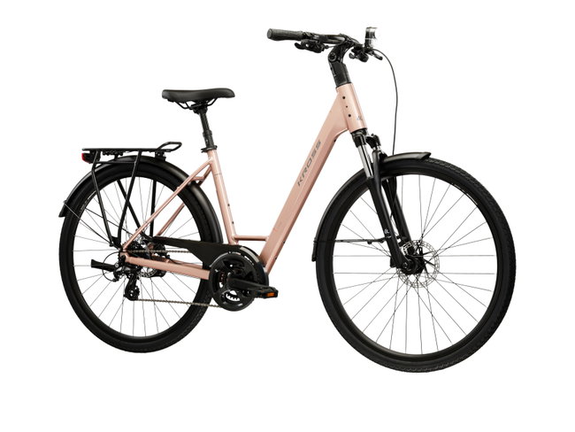 Bicicleta Urban Kross Trans T200 28 inch roz / aurie / grafit Shimano Altus