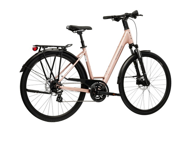 Bicicleta Urban Kross Trans T200 28 inch roz / aurie / grafit Shimano Altus