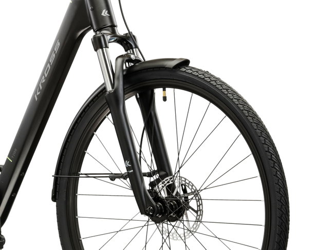 Bicicleta Urban Kross Trans T200 28 inch neagra / grafit Shimano Altus