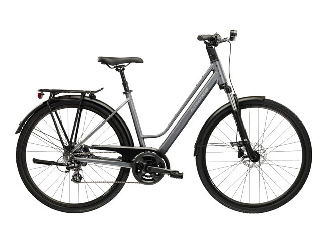Bicicleta Urban Kross Trans T200 28 inch grafit / argintie Shimano Altus