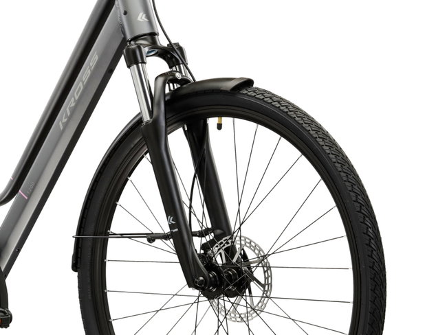 Bicicleta Urban Kross Trans T200 28 inch grafit / argintie Shimano Altus