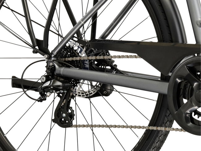 Bicicleta Urban Kross Trans T200 28 inch grafit / argintie Shimano Altus