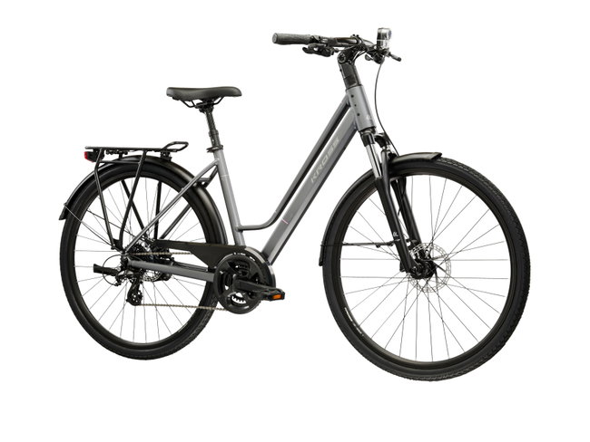 Bicicleta Urban Kross Trans T200 28 inch grafit / argintie Shimano Altus
