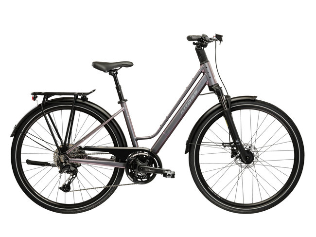 Bicicleta Urban Kross Trans T500 28 inch grafit / argintie Shimano Cues