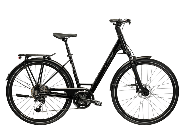Bicicleta Urban Kross Trans T500 28 inch neagra / argintie Shimano Cues