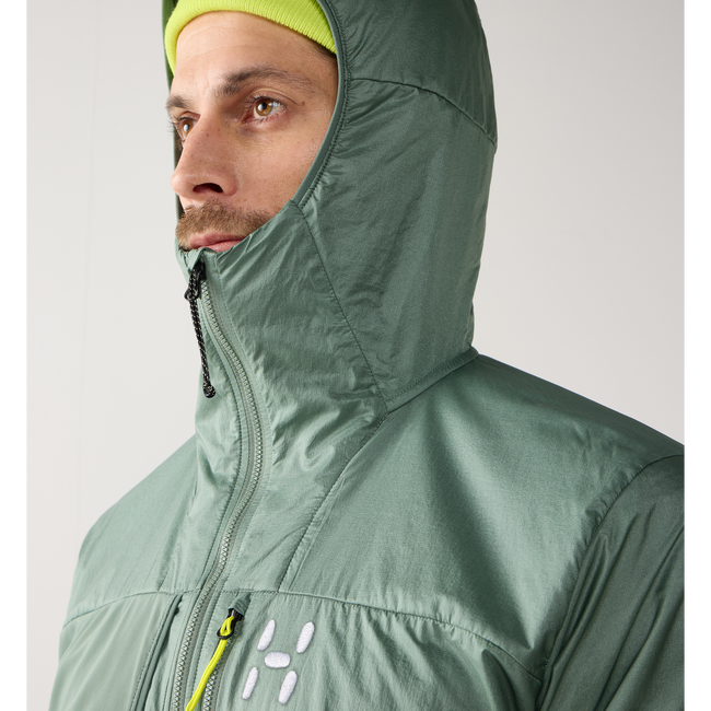 Haglöfs Nallo Touring Hybrid Mid – Geacă strat intermediar hibridă pentru tură de schi - Verde Chlorophyll Green