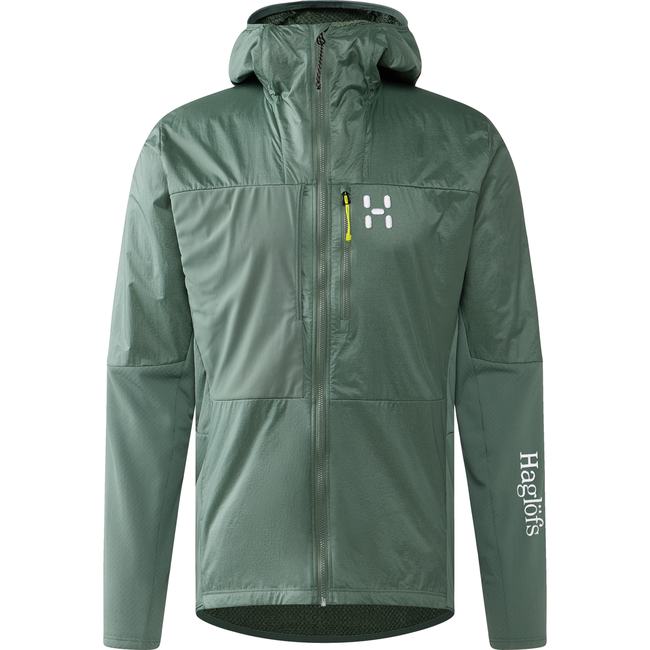 Haglöfs Nallo Touring Hybrid Mid – Geacă strat intermediar hibridă pentru tură de schi - Verde Chlorophyll Green