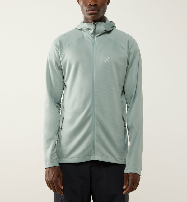 Haglöfs Korp Mid Hood – Hanorac fleece de strat mediu - Verde deschis Dew Green
