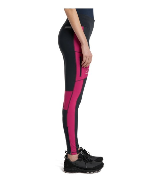 Haglöfs L.I.M Winter Tights W – Colanți compresivi de iarnă - Gri închis/roz